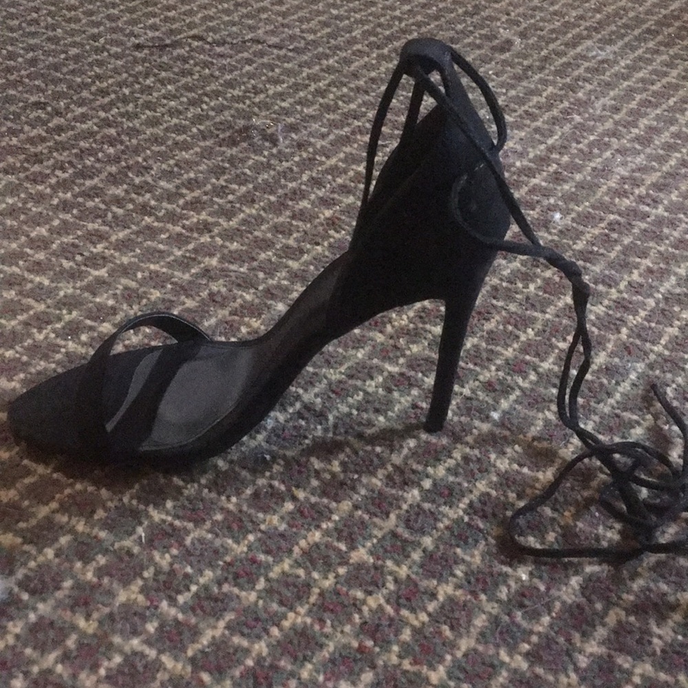Black Open Toe Heels - Picture 4 of 4